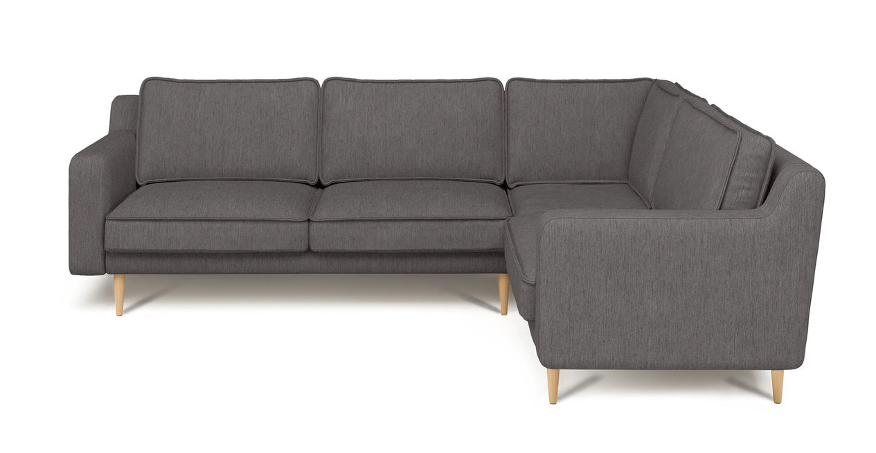 Klem Slim 257 x 203 Sektional Holzbein - Performance-Stoff