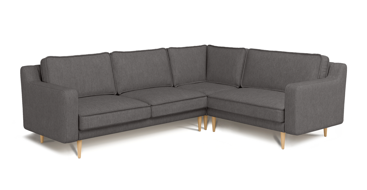 Klem Slim 257 x 203 Sektional Holzbein - Performance-Stoff