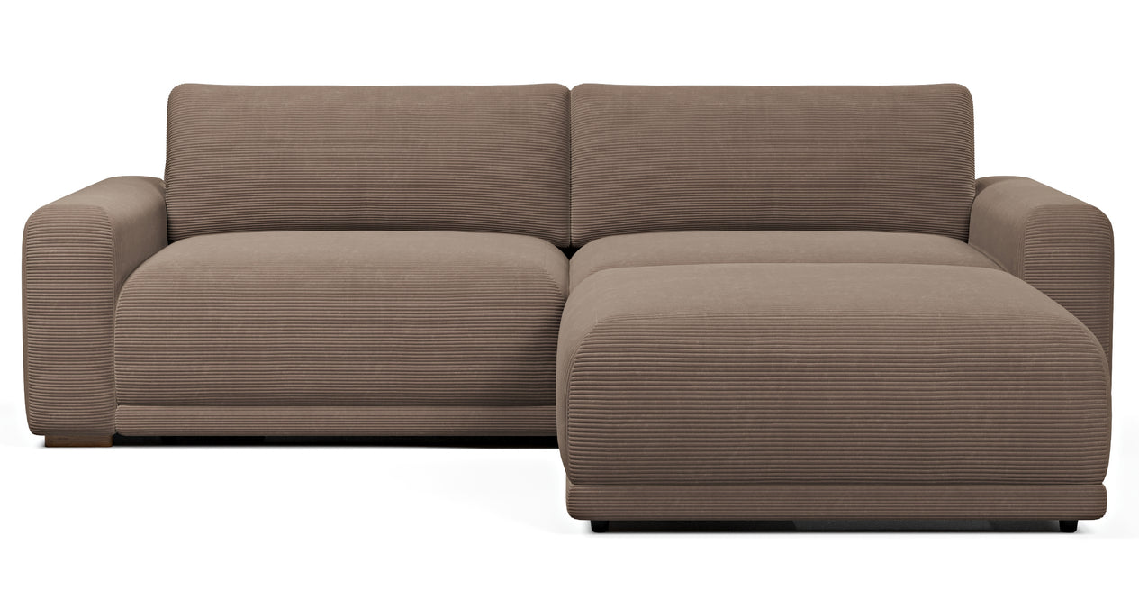 Carle 3-Sitzer Doppelarm und Hocker - Cord Velours