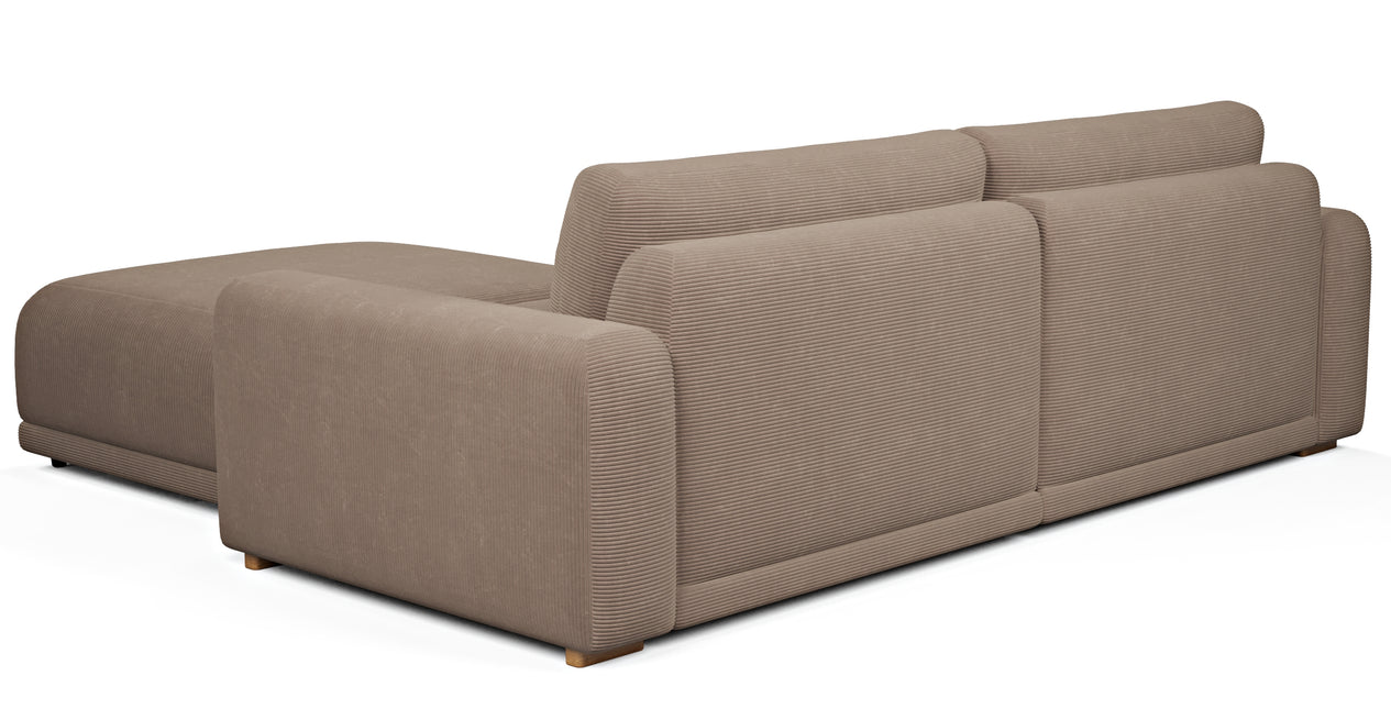 Carle 3-Sitzer Doppelarm und Hocker - Cord Velours