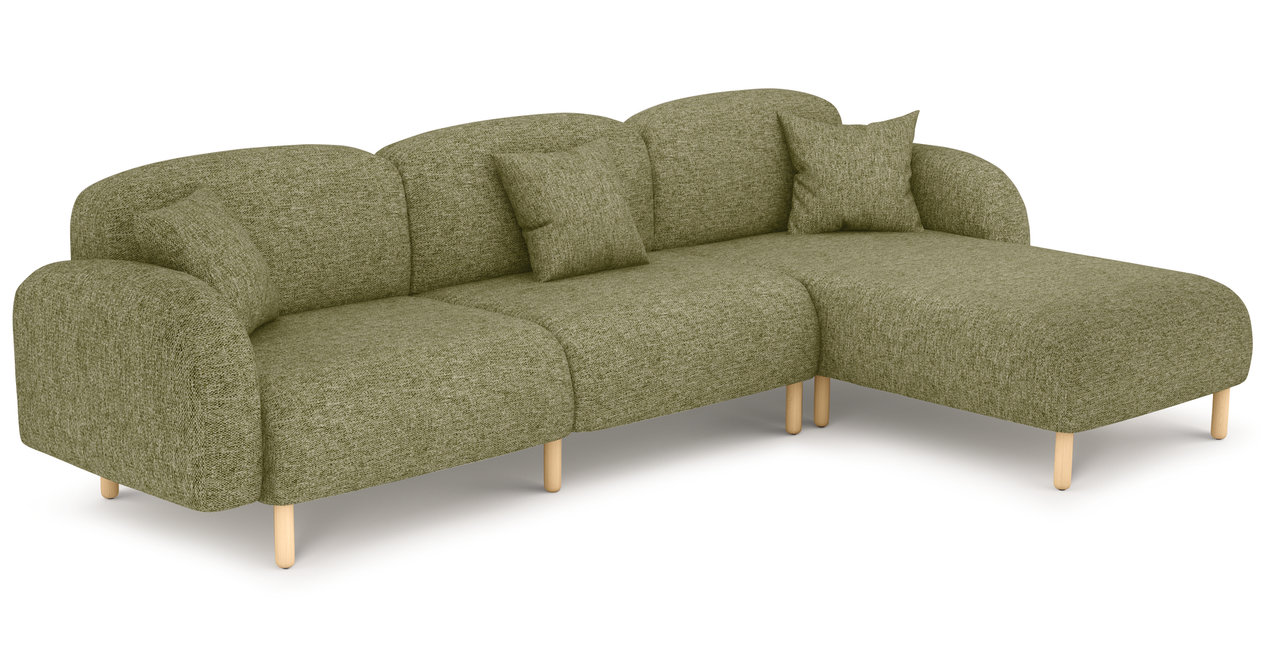 Brood 304 x 168 Sektional Holzbein - Naturgewebe