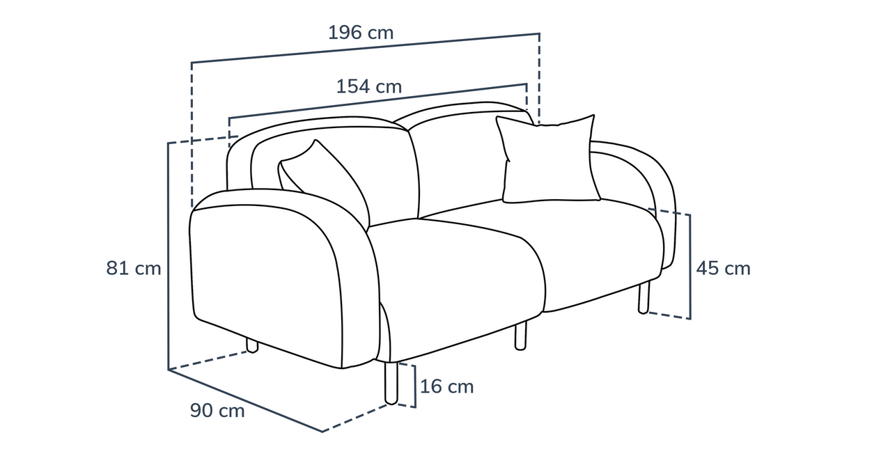 Brood 2-Sitzer Sofa Holzbein - Samt