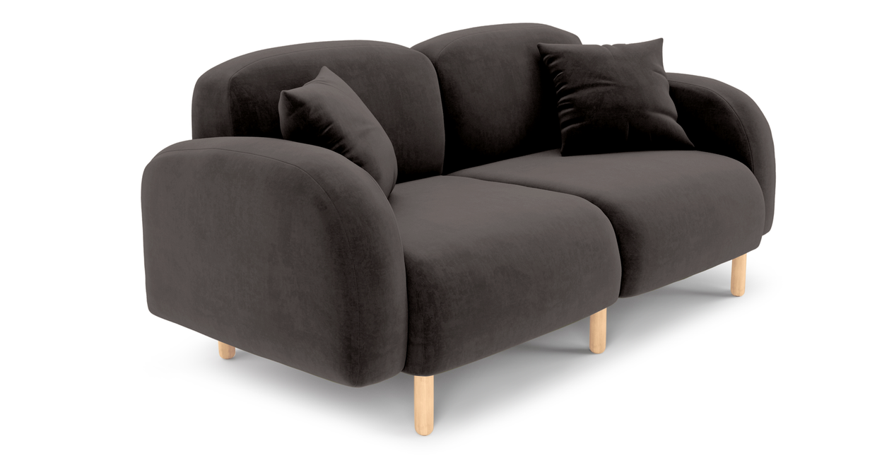 Brood 2-Sitzer Sofa Holzbein - Samt