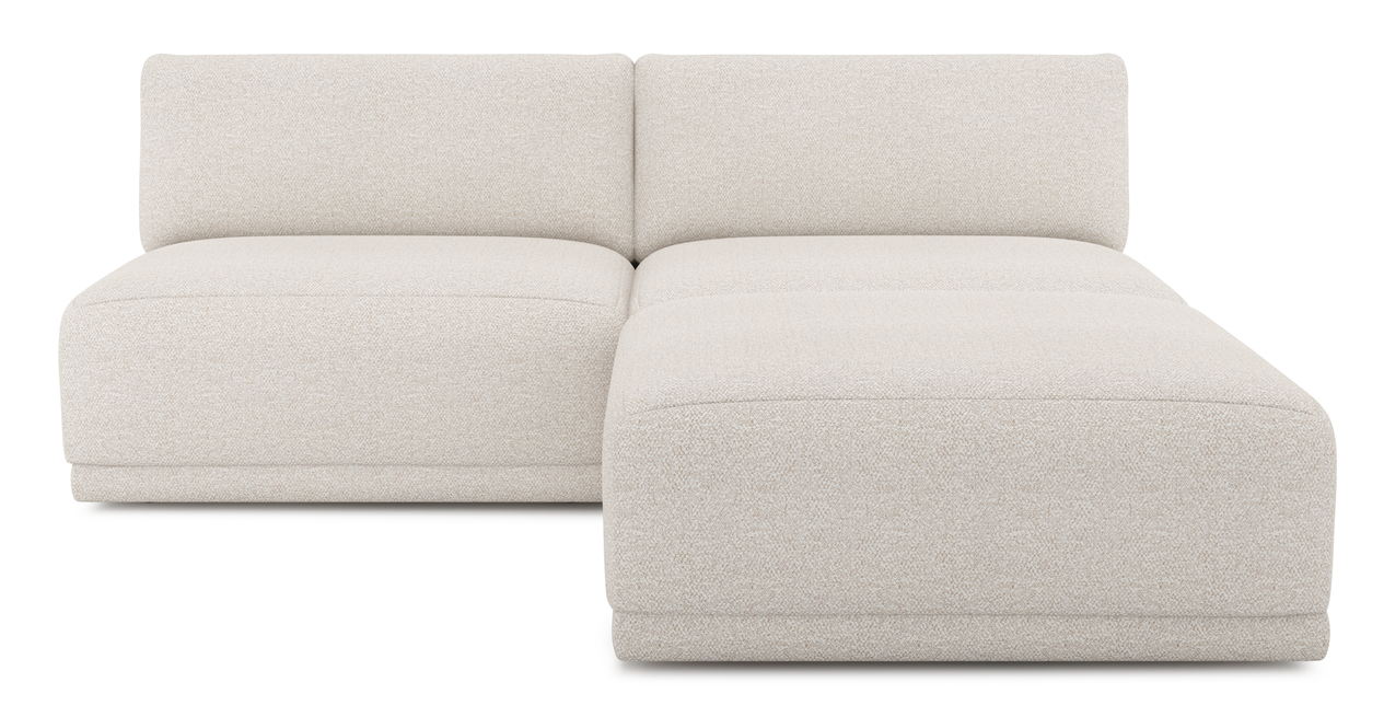 Carle 3-Sitzer Ohne Arm und Hocker - Bouclé