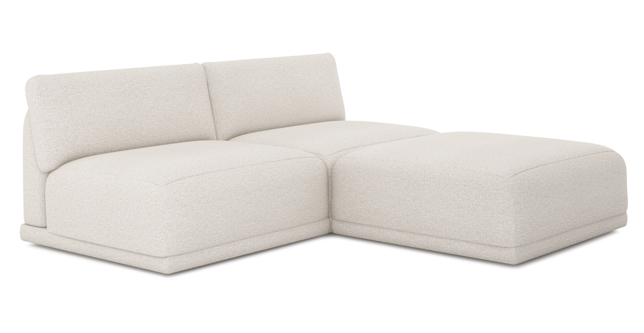 Carle 3-Sitzer Ohne Arm und Hocker - Bouclé