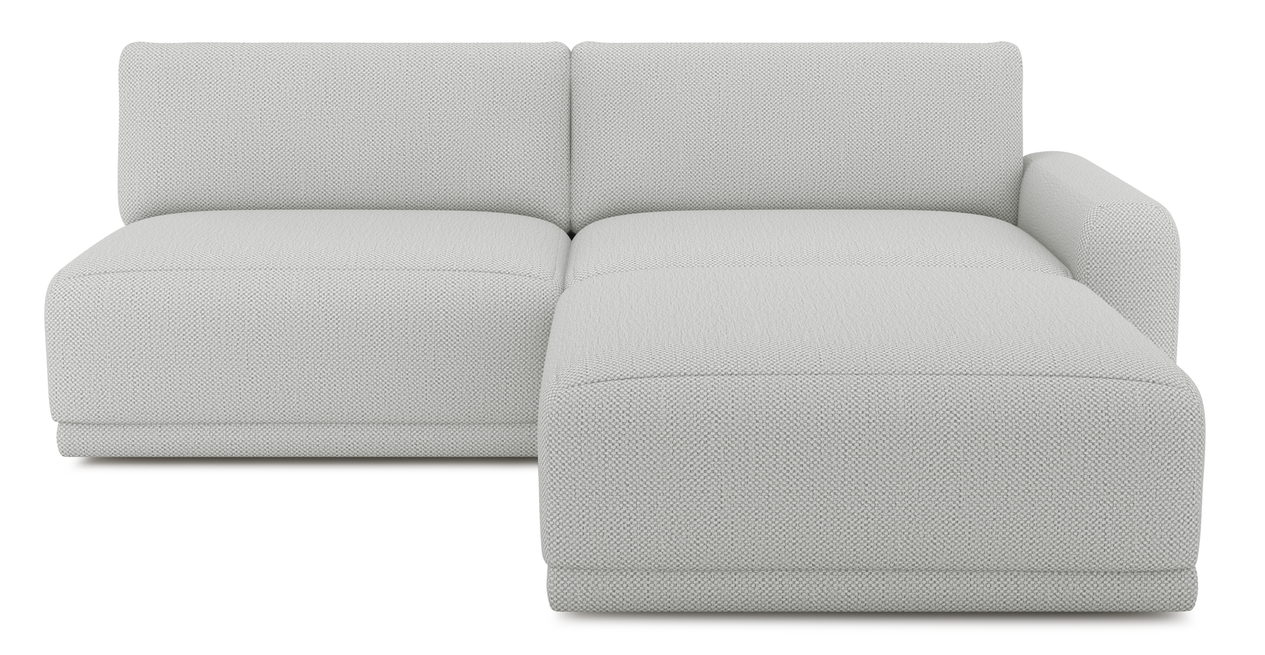 Carle 3-Sitzer mit Rechter Armlehne und Hocker - Naturgewebe