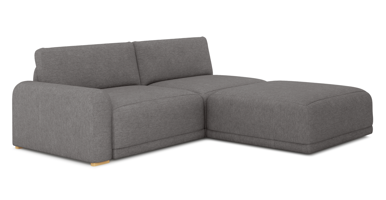 Carle 3-Sitzer mit Linker Armlehne und Hocker - Performance-Stoff
