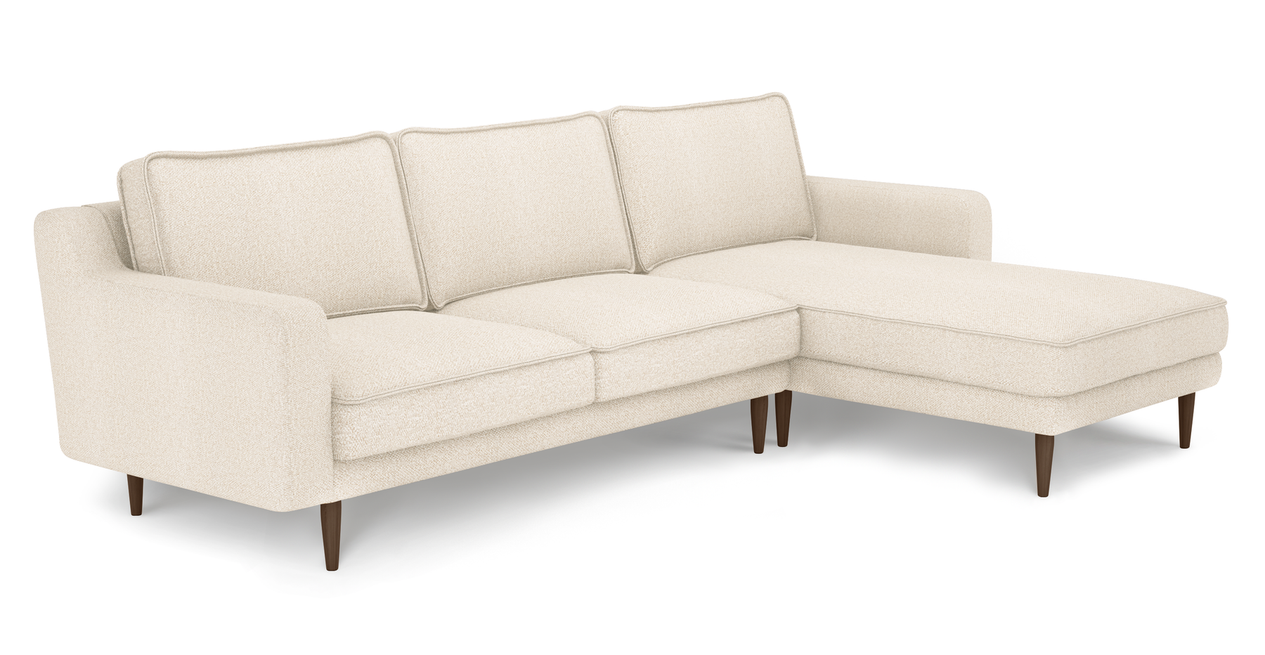 Klem Slim 266 x 171 Sektional Holzbein - Bouclé