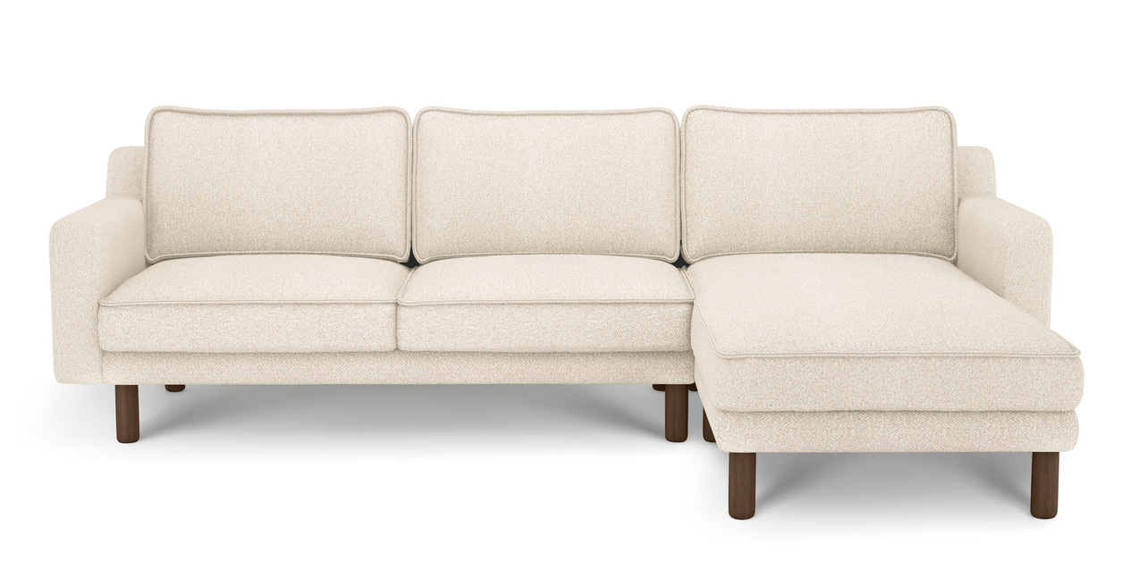 Klem Slim 266 x 171 Sektional Zylindrisch Holzbein - Bouclé