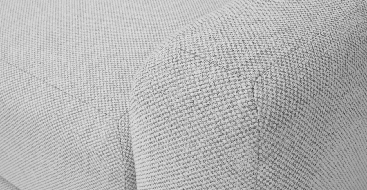 Carle 3-Sitzer mit Rechter Armlehne und Hocker - Naturgewebe