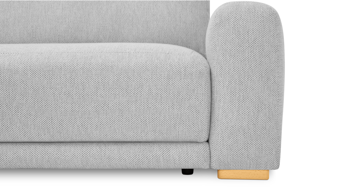 Carle 3-Sitzer mit Rechter Armlehne und Hocker - Naturgewebe