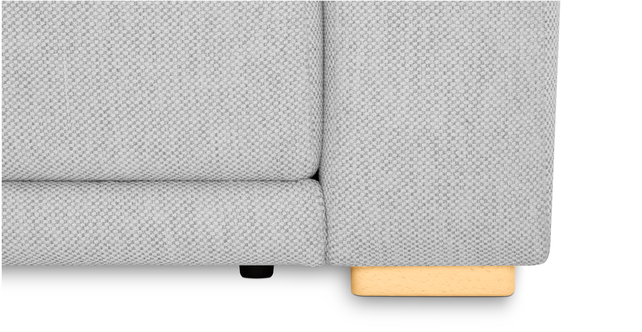 Carle 3-Sitzer mit Rechter Armlehne und Hocker - Naturgewebe