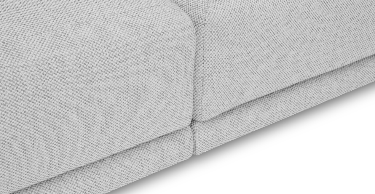 Carle 3-Sitzer mit Rechter Armlehne und Hocker - Naturgewebe