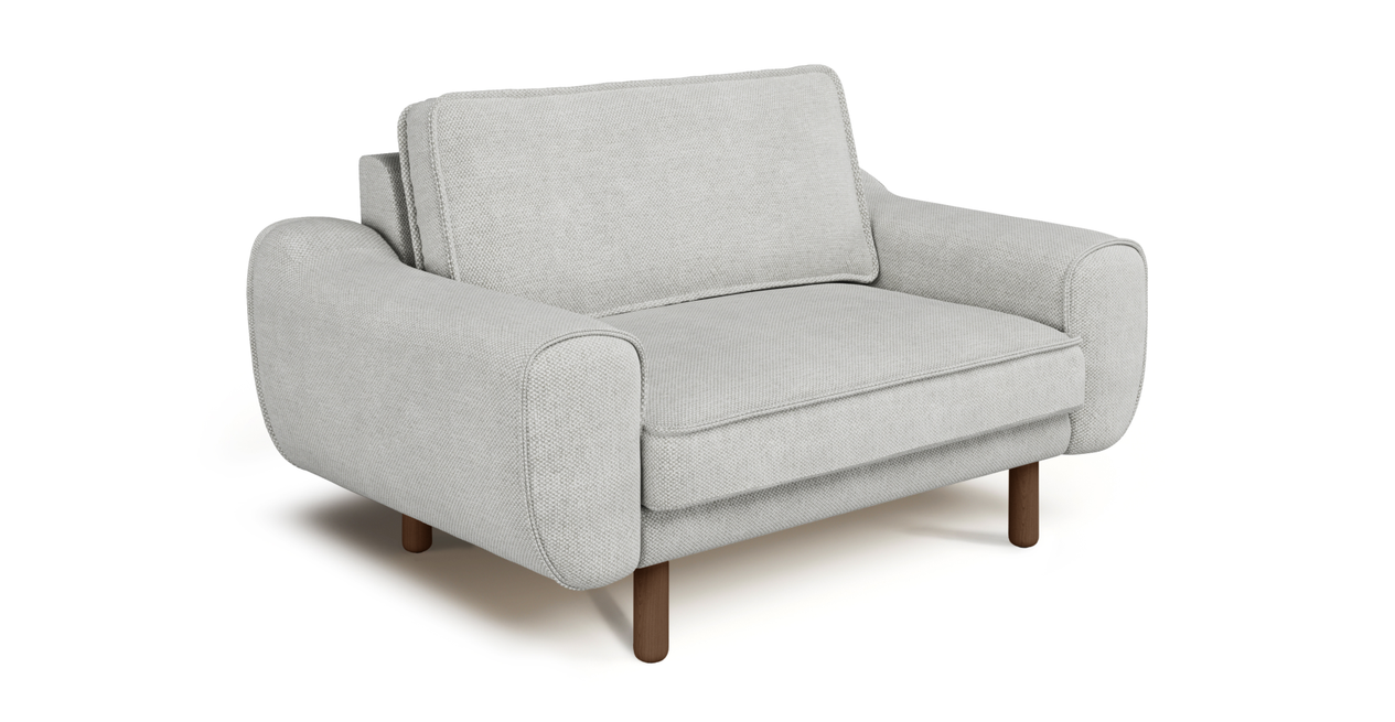 Klem Loveseat Zylindrisch Holzbein - Naturgewebe