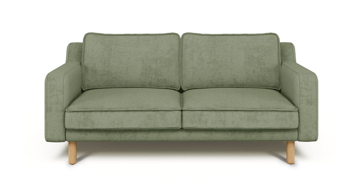 Klem Slim 2-Sitzer Sofa Zylindrisch Holzbein - Cord Velours