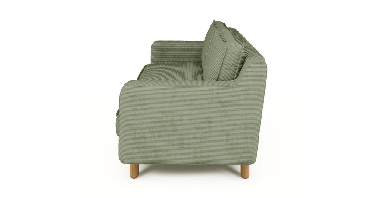 Klem Slim 2-Sitzer Sofa Zylindrisch Holzbein - Cord Velours