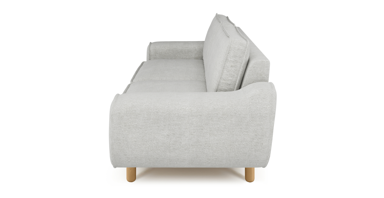 Klem 2-Sitzer Sofa Zylindrisch Holzbein - Naturgewebe