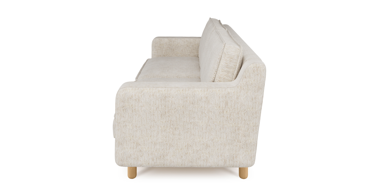 Klem Slim 3-Sitzer Sofa Zylindrisch Holzbein - Naturgewebe