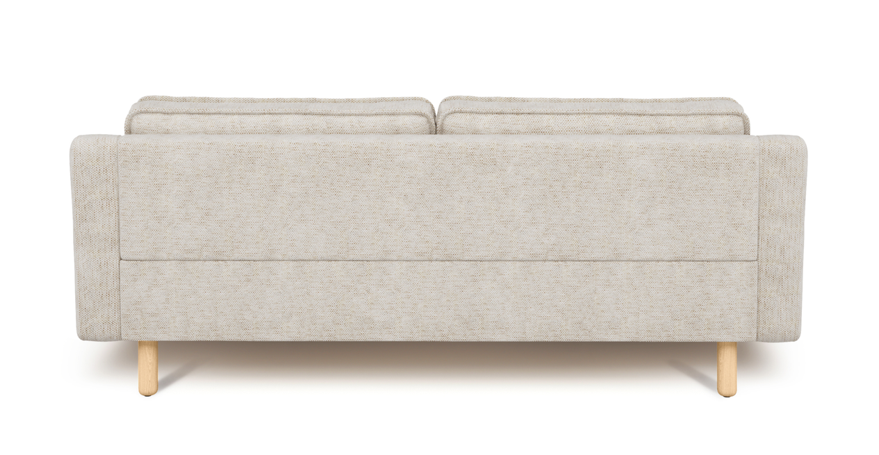 Klem Slim 3-Sitzer Sofa Zylindrisch Holzbein - Naturgewebe
