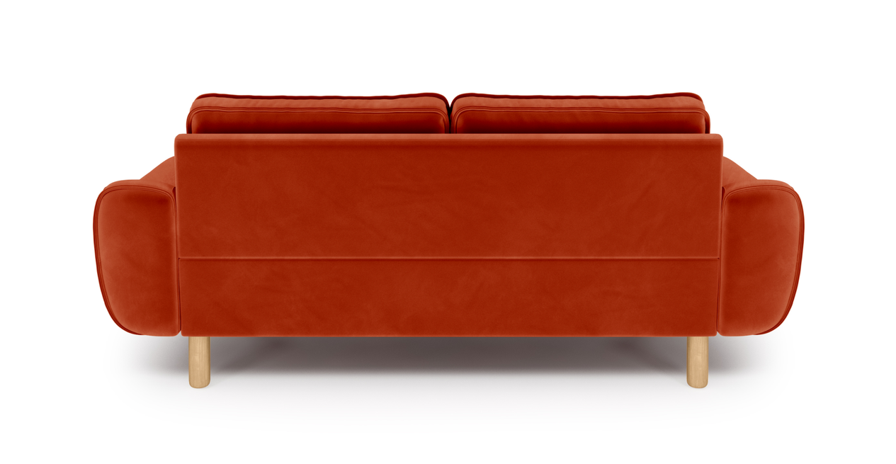 Klem 2-Sitzer Sofa Zylindrisch Holzbein - Samt