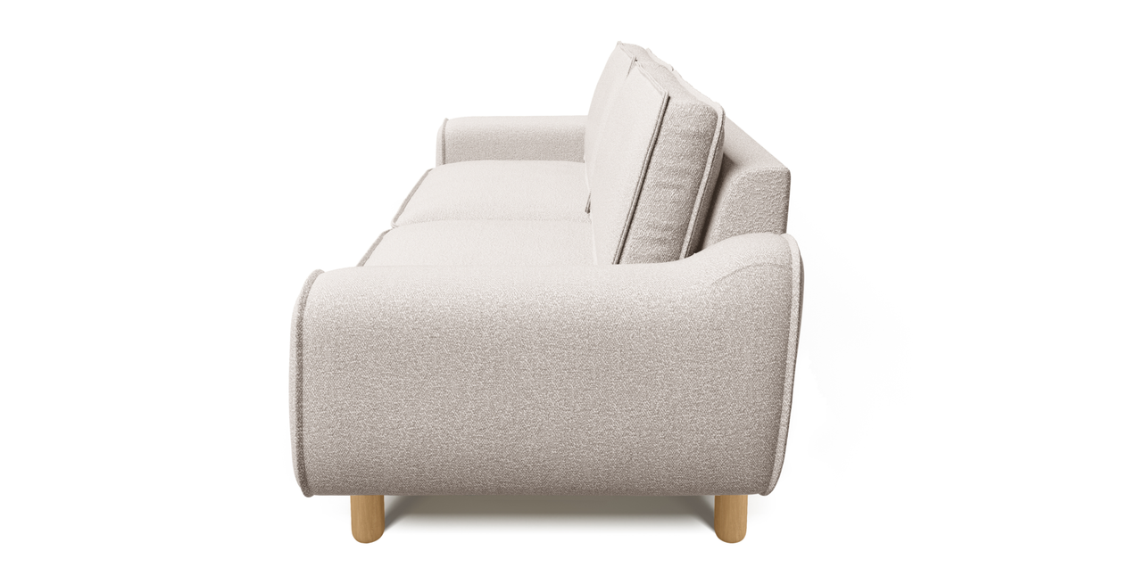 Klem 3-Sitzer Sofa Groß Zylindrisch Holzbein - Bouclé