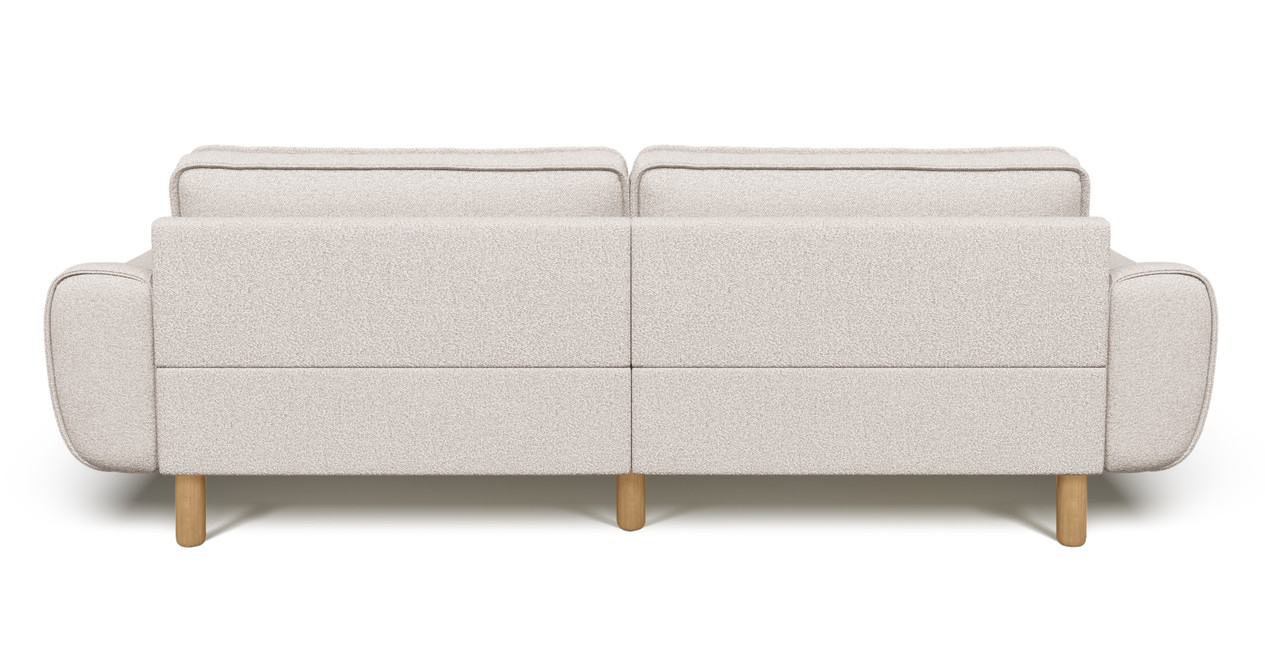 Klem 3-Sitzer Sofa Groß Zylindrisch Holzbein - Bouclé