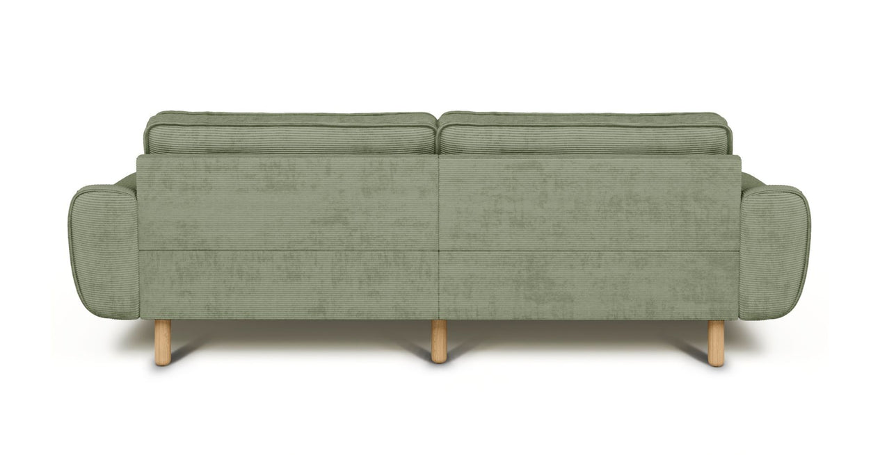 Klem 3-Sitzer Sofa Groß Zylindrisch Holzbein - Cord Velours