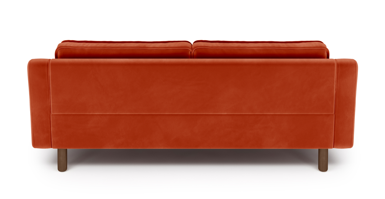 Klem Slim 3-Sitzer Sofa Zylindrisch Holzbein - Samt