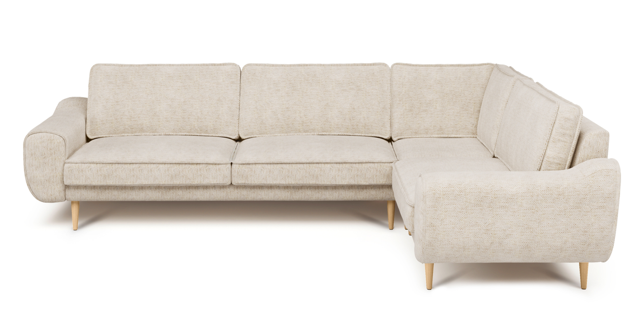 Klem 210 x 290 Sektional Holzbein - Naturgewebe