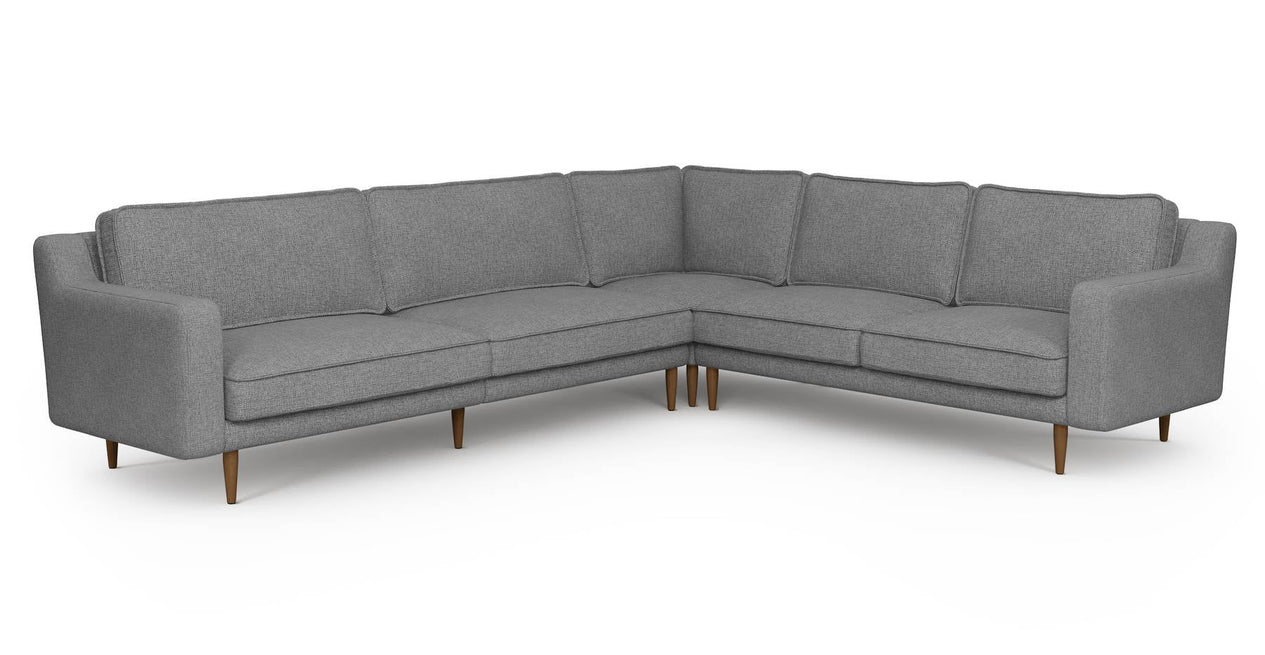 Klem Slim 303 x 257 Sektional Holzbein - Gewebe