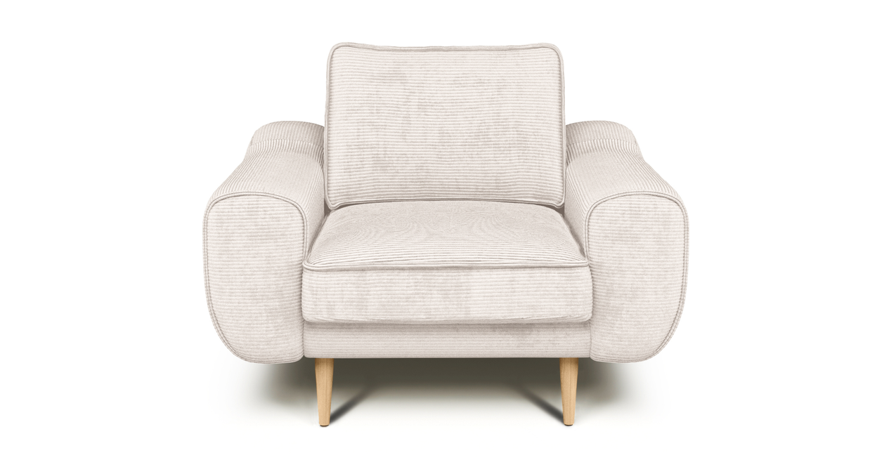 Klem Sessel Holzbein - Cord Velours