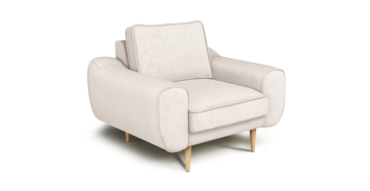 Klem Sessel Holzbein - Cord Velours