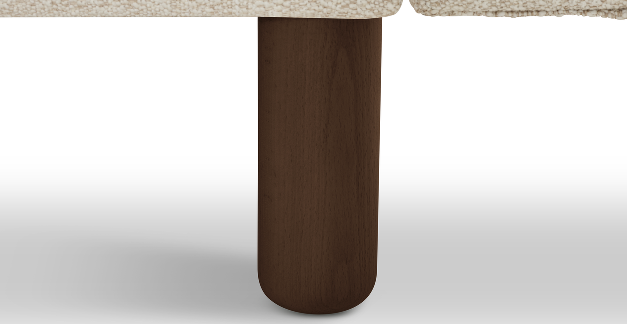 Klem Slim 266 x 171 Sektional Zylindrisch Holzbein - Bouclé