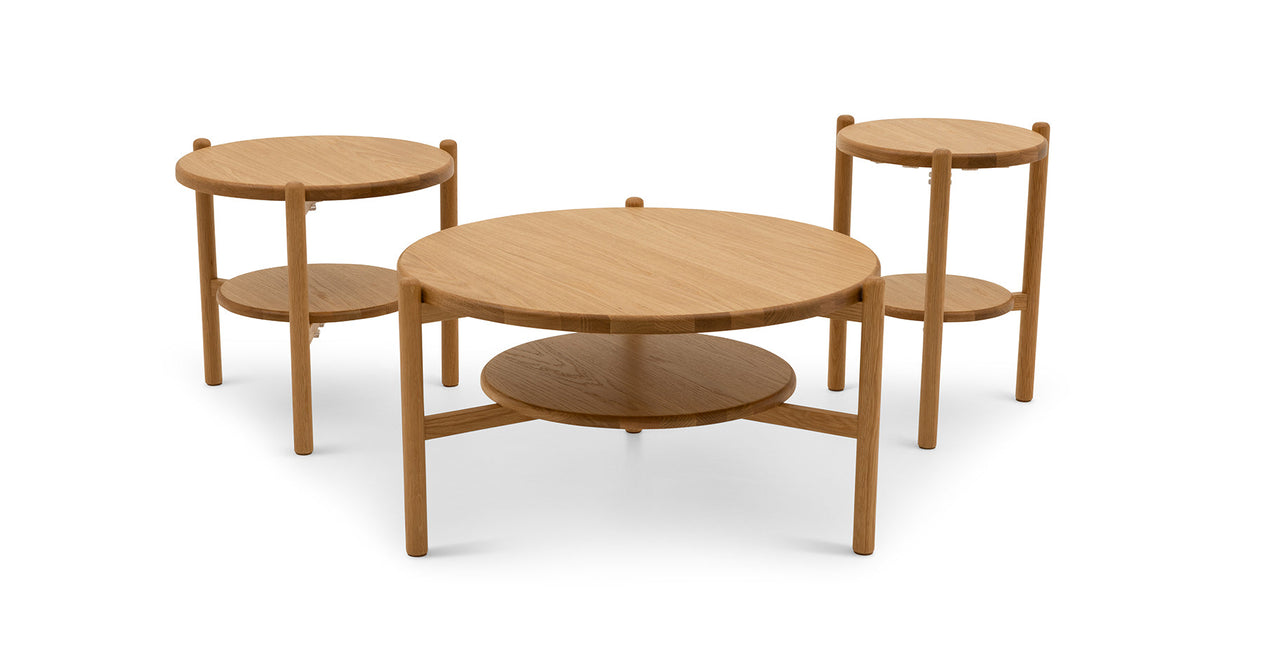 Norac Massiver Eichen Dreier-Set Couchtisch